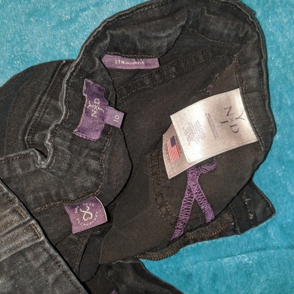 👖NYDJ Black Straight Leg Jeans Size 10 VGUC - Picture 4 of 8